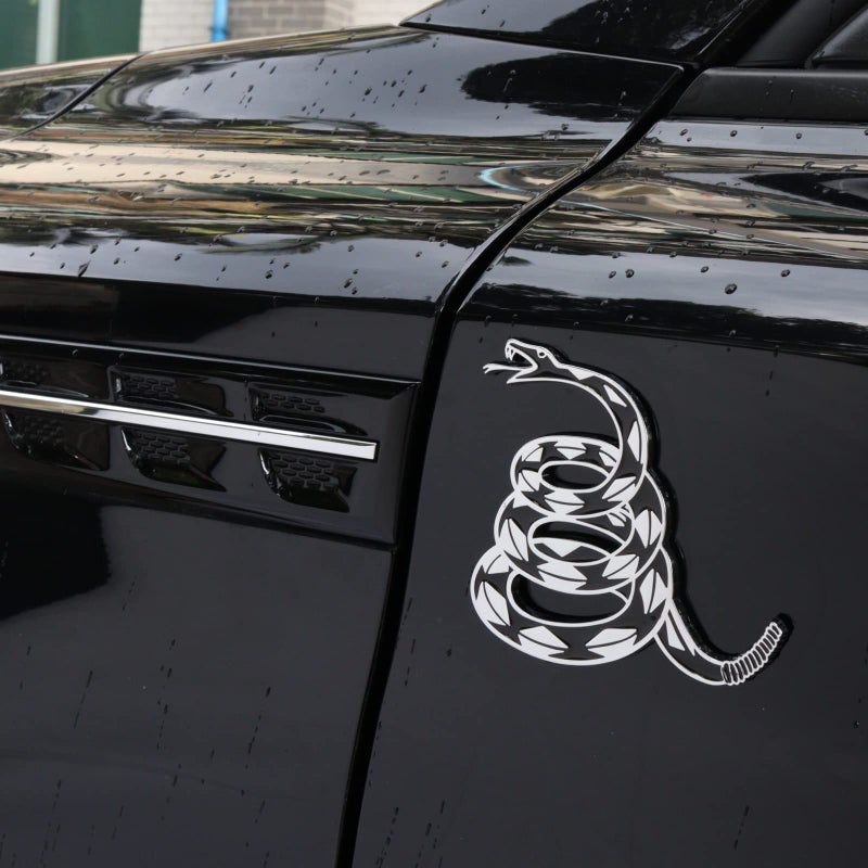 Fsforcar Dont Tread on Me Metal Car Sticker  Gadsden Flag Auto Emblem  3D Snake Decal for Automotive  Truck  Motorcycle (Silver) - Image 5